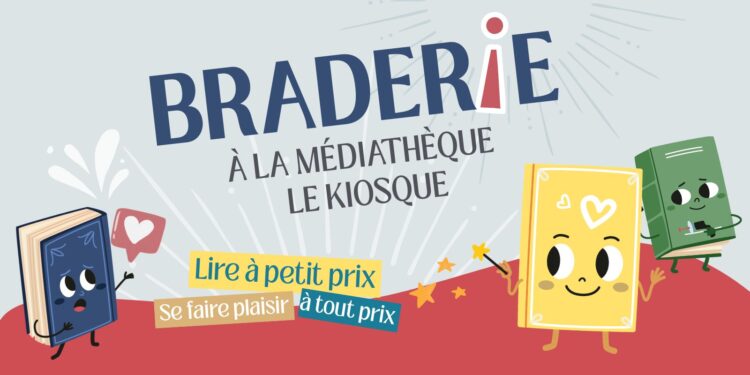 Braderie à la médiathèque Le kiosque
